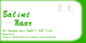 balint maar business card